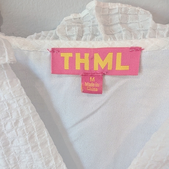 Thml White Embroidered Top with Colorful Sleeves - Picture 3 of 9